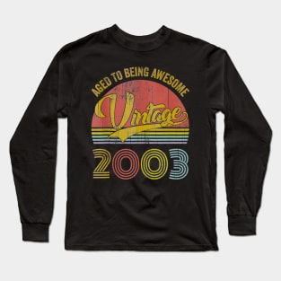 Classic 17th birthday for men women Vintage Rainbow 2003 Long Sleeve T-Shirt